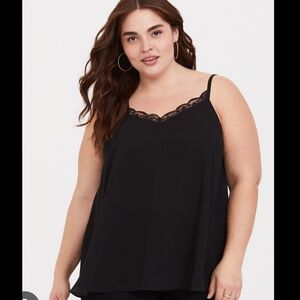 Torrid Black Chiffon Double Layer Cami, 0